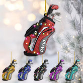 Riveprints Personalized Golf Ornament Golf Clubs Ornament Golfer Gift Xmas Golf Bag Ornament Golf Team Ornaments Golfer Christmas Ornament 2024 Golf Christmas Tree Decor Golf Gifts (ON310)