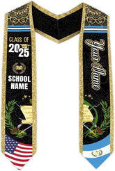 Pretyprints Custom Guatemalan Graduation Sash Custom Guatemalan American Flag Graduation Sash 2025 Guatemala Graduation Stole