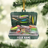 Royal Fight Custom Fishing Tackle Box Ornaments 2024 Fishing Ornaments for Christmas Tree Christmas Ornaments Fishing Fisherman Ornament Bass Fish Ornament Fishing Decorations Flat Ornaments (FTB5)