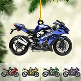 Artparel Custom Motorcycle Ornaments 2024 Motorcycle Ornaments for Christmas Tree Personalized Dirt Bike Ornament Motocross Christmas Ornament Biker Ornament Motorcycle Gift for Xmas for Dad (MC17)