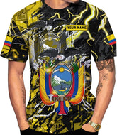 Mostprints Personalized Name Ecuador Shirt 3D, Ecuador Ecuadorian Flag Pride Gift T-Shirt, Ecuador Shirts for Men Women S-5XL