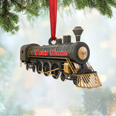 Personalized Train Ornament 2024 Train Christmas Ornaments, Railroader Ornaments Christmas Train Ornament, Train Ornaments for Christmas Tree Gift for Boy Trainman Rail Roader Hanging Decor Xmas (T11)