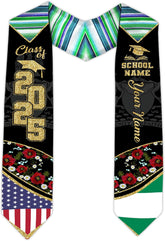 Pretyprints Custom Nigerian Graduation Sash, Nigeria Graduation Stole Customize, Nigerian American Flag Graduation Sash 2025
