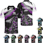 Custom 3D Bowling Polo Shirts for Men and Women Personalized Team Name Gift Unisex Customized Bowling Short Sleeve Polo Shirt