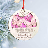 Personalized Pink Breast Cancer Awareness Ribbon with Butterfly Christmas Suncatcher Ornament, Breast Cancer Survivor Pink Ribbon Ornament, Breast Cancer Inspirational Motivational Gifts (BC 7)