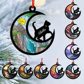 Mostefy Personalized Wooden Dog Cat Paw Ornament Christmas, Custom Dogs Cat Suncatcher Pet Name Ornaments, Customized Memorial Dog Ornament for Christmas Tree (Multi 35)