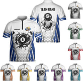 Artparel Personalized Billiard Jersey 3D Billiard Shirts for Men Billiard Bowling Jersey Billiards 9 Ball Pool Shirts for Men