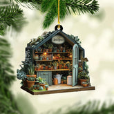 Personalized Garden House Christmas Flat Ornament, Garden House Ornament, Gift for Gardening Lover Ornament, Gardener Ornament Tree Decor, for Farmer (Acrylic, Style 2)