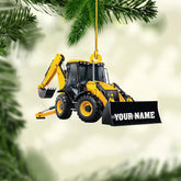Personalized Excavator Christmas Ornament, Custom Excavator Ornament, Construction Christmas Ornaments Excavator Gift 2024, Heavy Equipment Ornaments, Construction Vehicle Worker Tree Ornament (E7)