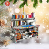 Personalized Sewing Box Christmas Ornament, Custom Sewing Machine Ornament,Sewing Lover Christmas Ornament, Gift for Sewing Lovers, Custom Sewing Ornament, Sewing Machine Decorations (Sewing 7)