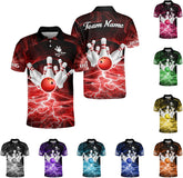 Intenprints Custom 3D Bowling Polo Shirts Personalized Jersey Men Women Team Name Unisex Bowling Shirt Jerseys