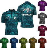 Rivelus Personalized Bowling Jersey 3D, Bowling Shirts for Team, Bowling Shirt Unisex for Men Women, Bowling Polo Shirts