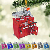 AOVL Mechanic Tools Ornaments Custom Mica Flat Plastic Mechanic Ornaments for Christmas Tree Mechanic Worker Lover Gift Ornament Christmas Tree Hanging Pine Decorations (MCN9)