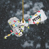 HomeDesign Personalized Lacrosse Ornament, Lacrosse Amor Shape Flat Ornament, Lacrosse Helmet Ornaments, Gifts for Lacrosse Lovers, Lacrosse Players, Lacrosse Christmas Ornament (LA 11)