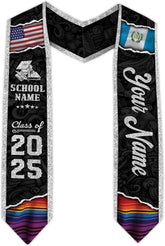 Pretyprints Custom Guatemalan Graduation Sash Custom Guatemalan American Flag Graduation Sash 2025 Guatemala Graduation Stole