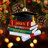 Ligthuy Personalized Graduation Ornament, Graduation Ornaments Class of 2024 2025, College Master Senior Year Christmas Ornament 2024 2025, Pine Hanging Decoration for Xmas (Graduation 7)
