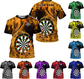 Artparel Personalized Dart Shirts for Men, Dart Polo 3D Shirts Custom Name Shirt, American Flag Shirt Unisex Shirt Size S-5XL