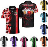 Intenprints Custom 3D Bowling Polo Shirts Personalized Jersey Men Women Team Name Unisex Bowling Shirt Jerseys