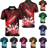 Custom Bowling Polo Shirt Personalized 3D Team Name Bowling Shirts for Men Women Jersey Unisex Bowler Short Sleeve Gift Tee