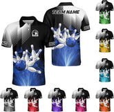 Intenprints Custom 3D Bowling Polo Shirts Personalized Jersey Men Women Team Name Unisex Bowling Shirt Jerseys