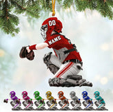 Artparel Personalized Baseball Ornament Christmas Tree Decoration Custom Baseball Christmas Ornament 2D Shape Flat Baseball Lover Gifts Beginner Baseball Players Ornament Gift (BB54)