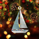 Tinoshop Personalized Sailboat Christmas Ornament, Custom Sailboats 2D Flat Ornament, Sailboat Christmas Ornament, Sailboats Christmas Tree Ornament, Hanging Decor Christmas Ornament 2024 (ON279)