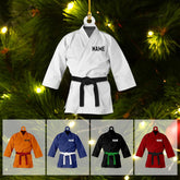 Piratify Personalized Name Karate Ornaments for Christmas Tree, Custom Wood Acrylic Karate Christmas Ornament for Xmas 2024 Karate Gift for Karate Lover Pine Hanging Tree Decorations (Karate 7)