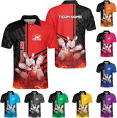 Custom Bowling Polo Shirt Personalized 3D Team Name Bowling Shirts for Men Women Jersey Unisex Bowler Short Sleeve Gift Tee