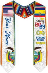 Pretyprints Ecuador Graduation Stole, Ecuadorians American Flag Graduation Sash 2025, Ecuadorians Graduation Sash