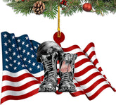 Piratify Us Veteran Christmas Ornament Flat Shape, Us Army Christmas, Veteran Gifts, Military American Soldier Boots Flag (Army 2)