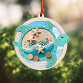 Personalized Sea Turtle Christmas Tree Ornament 2024, Turtle Sea Ocean Animal Ornament 2D Flat, Sea Turtle Christmas Decor, Ocean, Beach Ornaments, Tortoise Ornaments, Gift for Turtle Lover (TUT 3)