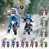 Personalized Dirt Bike Christmas Ornaments 2024 Custom Motocross Ornament Dirtbike Christmas Ornament Motorcycle Christmas Tree Ornaments Gift for Racing Lover Rider Gifts Hanging Decor Xmas (D12)