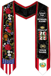 Pretyprints Peruvians Graduation Sash, Peru Graduation Stole Custom Personalized Peruvians American Flag Graduation Sash 2025