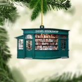MAPrints Personalized Christmas Bookstore Ornament, Bookshop 2024 Christmas Tree Decorations, Bookshop for Book Lovers Librarian Book Club Ornament, 2D Flat Acrylic Bookstore Stacked Ornament (BS 7)