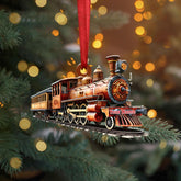 Personalized Train Ornament 2024 Train Christmas Ornaments, Railroader Ornaments Christmas Train Ornament, Train Ornaments for Christmas Tree Gift for Boy Trainman Rail Roader Hanging Decor Xmas (T4)