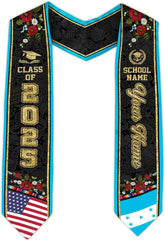 Pretyprints Honduran Graduation Sash, Custom Honduran American Flag Graduation Sash 2025, Honduras Graduation Stole