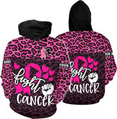 Podagree Personalized Breast Cancer Hoodie 3D, Pink Ribbon Awareness Sweatshirt, Survivor Pride Breast Cancer Zip Hoodie