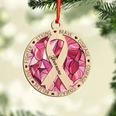 Ligthuy Personalized Name Breast Cancer Ornament 2024, Survivor Ornament, Breast Cancer Ornaments for Tree, Breast Cancer Survivor Ornament for Christmas, Xmas (Multi 6)