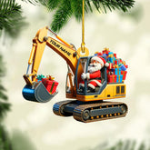 Ligthuy Personalized Construction Ornaments, Construction Ornament for Christmas Tree, Excavator Ornament, Excavator Christmas Ornament, Bulldozer Ornament Hanging Decoration for Xmas (Construction8)