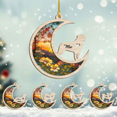 Mostprints Personalized Wooden Dog Cat Paw Ornament Christmas, Custom Dogs Cat Suncatcher Pet Name 2 Layers Ornaments, Customized Memorial Dog Ornament for Christmas Tree (Suncatcher 16)