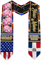 Pretyprints Custom Dominican Sash Graduation, Dominicans Flag Graduation Sash 2025, Dominican Republic Graduation Stole
