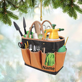 Tinoshop Personalized Christmas Garden Tools Bag Ornament, Gardener Stuff Ornament 2024, Hanging Ornaments for Holidays Custom Gardening Carry Bag Ornament for Gardener Plant Lover Gift (ON244)