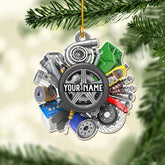 Personalized Mechanic Tools Flat Ornaments, Custom Mica Flat Plastic Mechanic Ornaments for Christmas Tree, Mechanic Worker Lover, Gift Ornament Christmas Tree Hanging Pine Decorations (Mechanic 5)