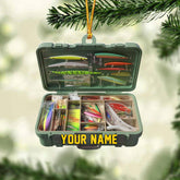 Royal Fight Custom Fishing Tackle Box Ornaments 2024 Fishing Ornaments for Christmas Tree Christmas Ornaments Fishing Fisherman Ornament Bass Fish Ornament Fishing Decorations Flat Ornaments (FTB4)