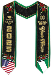 Pretyprints Custom Nigerian Graduation Sash, Nigeria Graduation Stole Customize, Nigerian American Flag Graduation Sash 2025