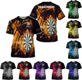 Artparel Personalized Dart Shirts for Men, Dart Polo 3D Shirts Custom Name Shirt, American Flag Shirt Unisex Shirt Size S-5XL