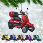 AOVL Custom Electric Bicycle Scooter Ornament 2024 Mobility Scooter Lover Ornament Gift Xmas Mobility Scooter Lover Ornament Gift Flat 2D Mobility Scooter Lover Ornament Gifts (MEB9)