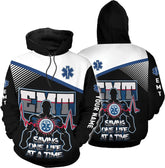 Leeprints Personalized EMT Hoodie EMS Sweatshirt Custom EMS Zip Hoodie Paramedic Uniform Emergency Medical Technician Shirts