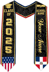 Pretyprints Custom Dominican Sash Graduation, Dominicans Flag Graduation Sash 2025, Dominican Republic Graduation Stole