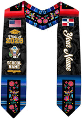 Pretyprints Custom Dominican Sash Graduation, Dominicans Flag Graduation Sash 2025, Dominican Republic Graduation Stole